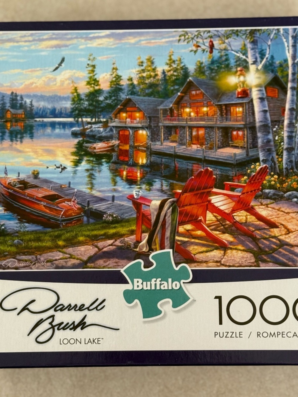 Darrell Bush LOON LAKE 1000 Piece Jigsaw Puzzle Buffalo Games Landscape